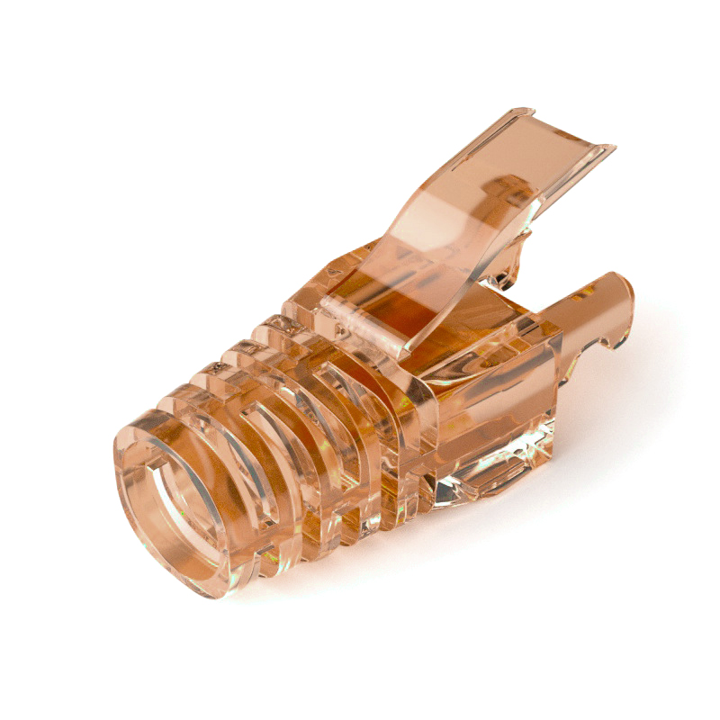 Ковпачок ізолюючий PiPo RJ-45 Cat.5 / Cat.6 (100 шт / уп.), Transparent-brown