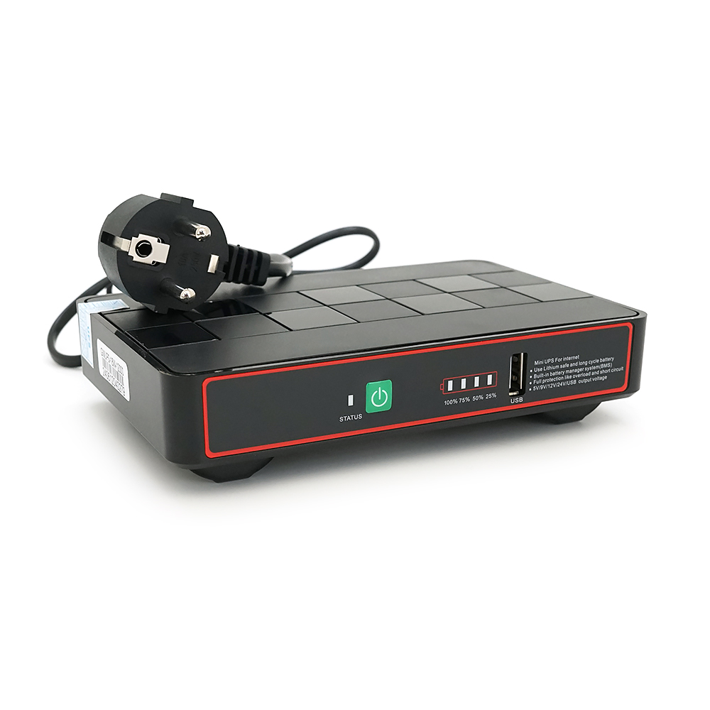 ДБЖ Green Wave ECO418Pro-18W для роутерів / комутаторів / PON / POE, 5 / 9 / 12 / 15 / 24V, (12000MAh), Black, BOX, Q20