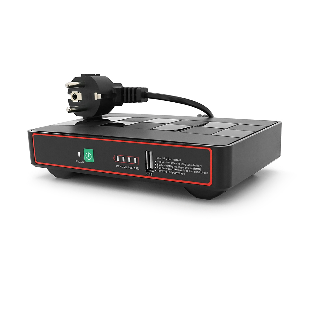 ДБЖ Green Wave Ecoputer-P60W для роутерів / комутаторів / PON / POE, 12V / USB-2A, (12000MAh), Black, BOX