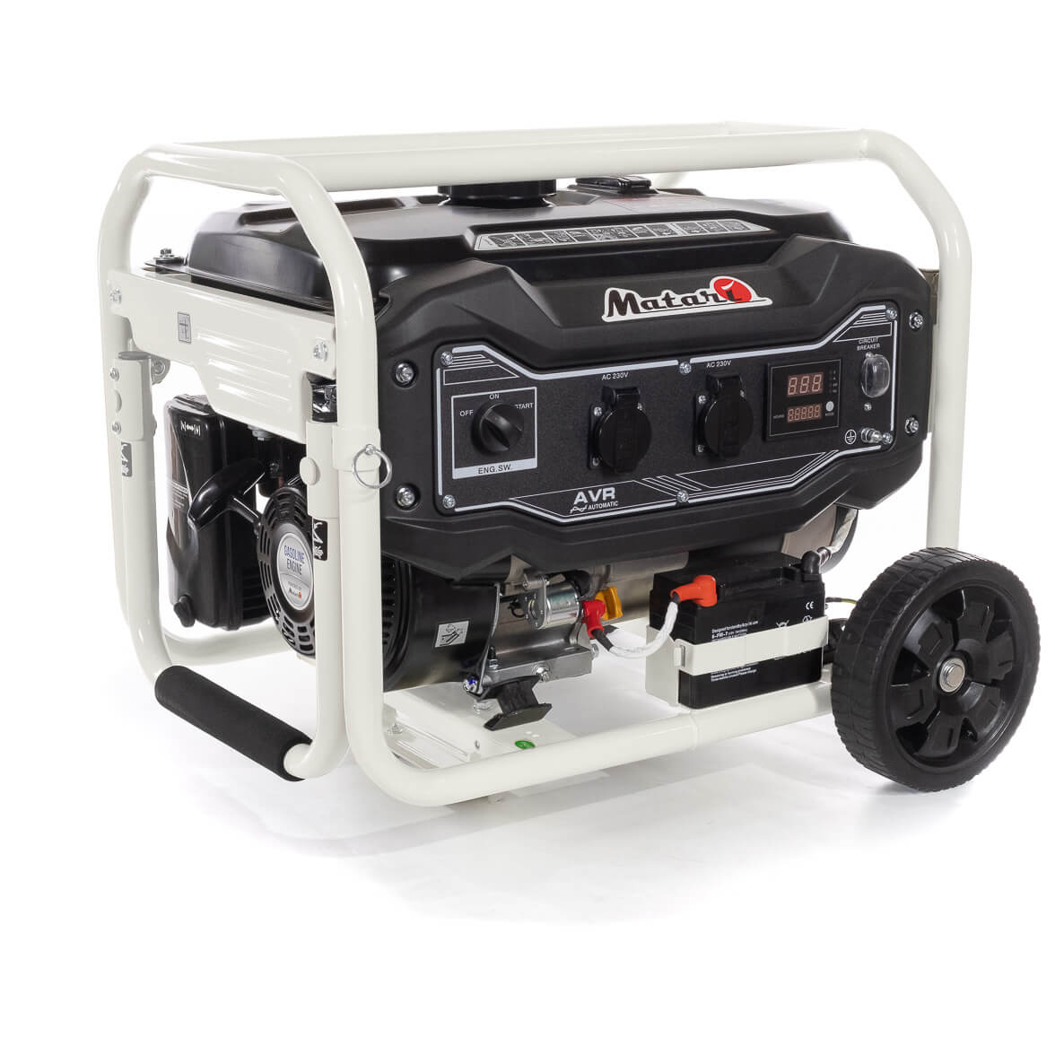 Бензиновий генератор Matari MH4000E (2.8 кВт), однофазний 220V, 50Hz, об'єм бака 13л, стартер (без АКБ)