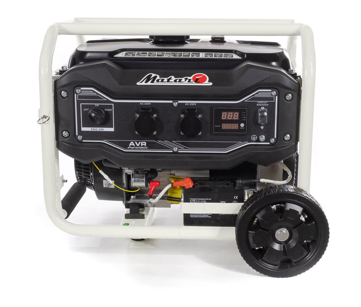 Бензиновий генератор Matari MH5000E (3 кВт), однофазний 220V, 50Hz , об'єм бака 13л, стартер (без АКБ)