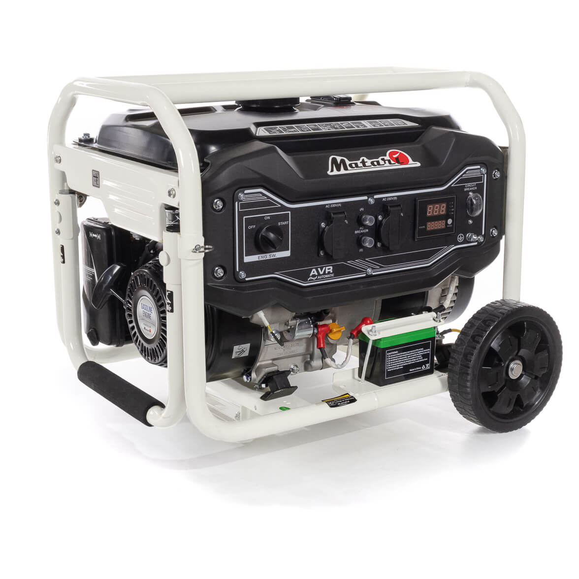 Бензиновий генератор Matari MH6000E (4 кВт), однофазний 220V, 50Hz , об'єм бака 13л, стартер (без АКБ)