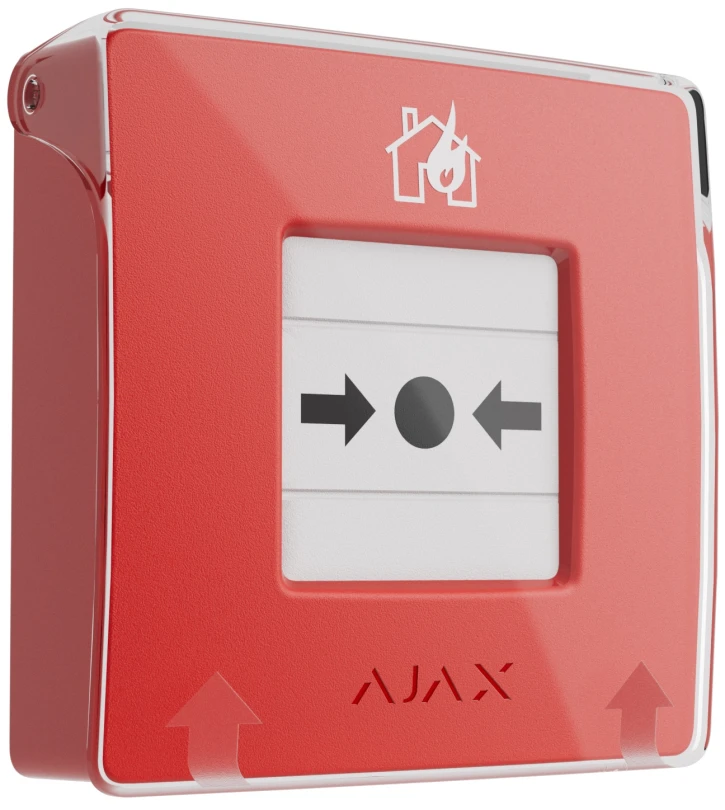 Бездротова настінна кнопка для активації пожежної тривоги Ajax ManualCallPoint Red