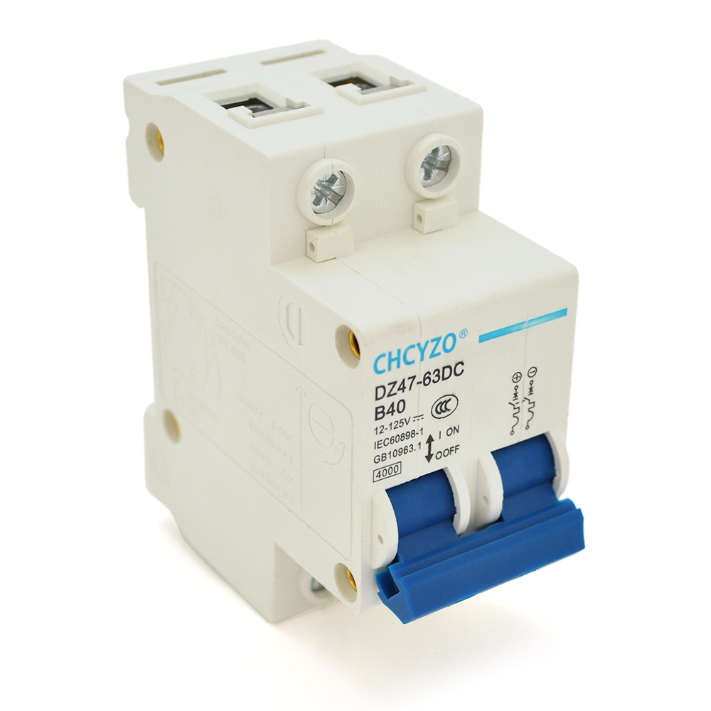 Автоматичний вимикач постійного струму CHCYZO DZ47-63DC-B40, 2P, 40A, 12-125V