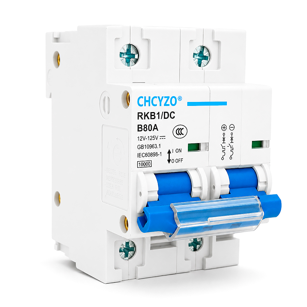 Автоматичний вимикач постійного струму CHCYZO RKB1 / DC-B80, 2P, 80A, 12-125V