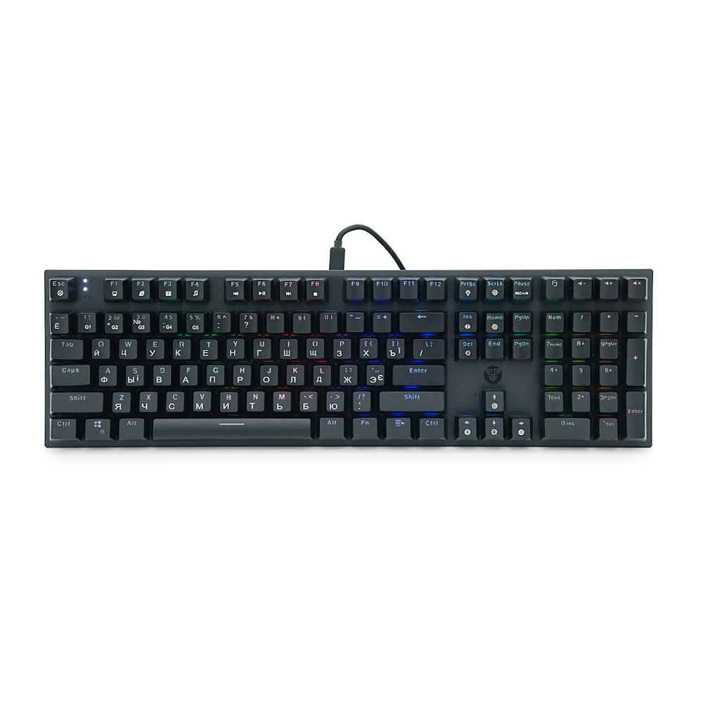 Клавіатура USB Fantech MK855RGB, довжина кабелю 135см, (Eng/Укр/Рус), Black, 108к, Q10
