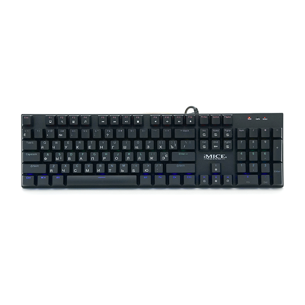 Клавіатура iMICE GK600 USB, довжина кабелю 100см, (Eng/Укр/Рус), Black, 104к