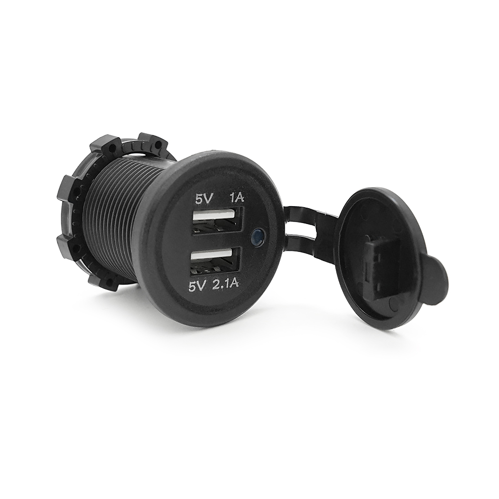 АЗП KWG-Р1, 12-24V, 2xUSB, 5V, клеми, Black, Box