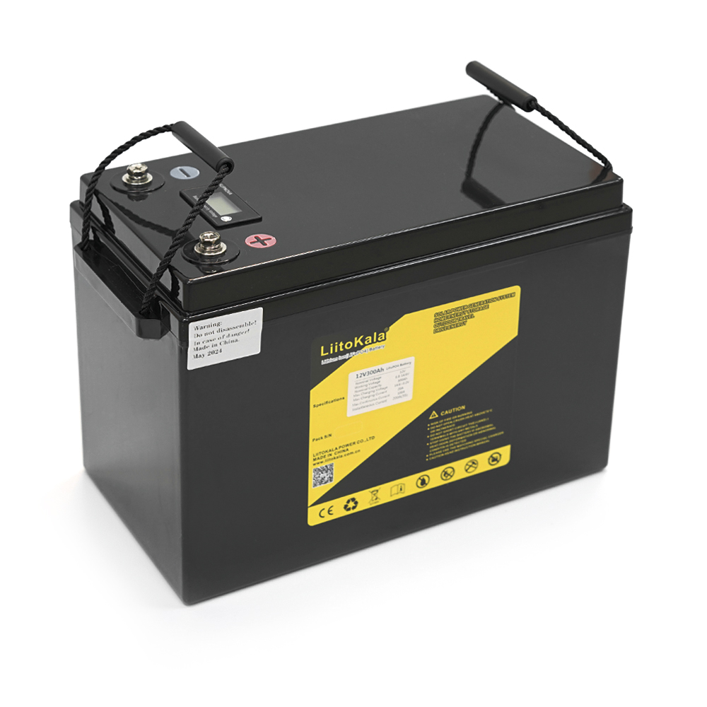 Акумуляторна батарея LiitoKala LiFePO4 12,8V 300Ah BMS(20(100) / 200A) c LCD дисплеєм (355*245*180mm), 24kg
