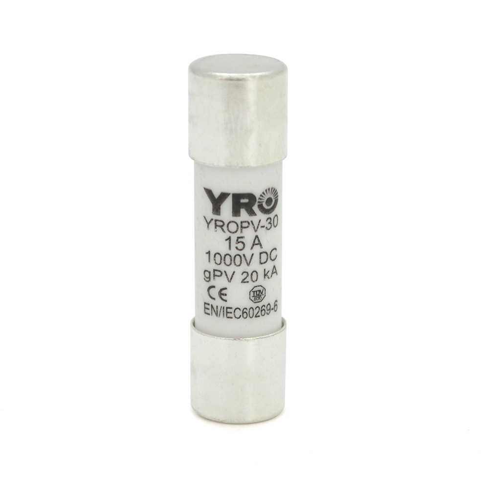 Плавкий запобіжник YROPV-30, 15A, 1000Vdc, 10×38mm, постійна напруга, 10 штук в упаковці, ціна за 1 штуку