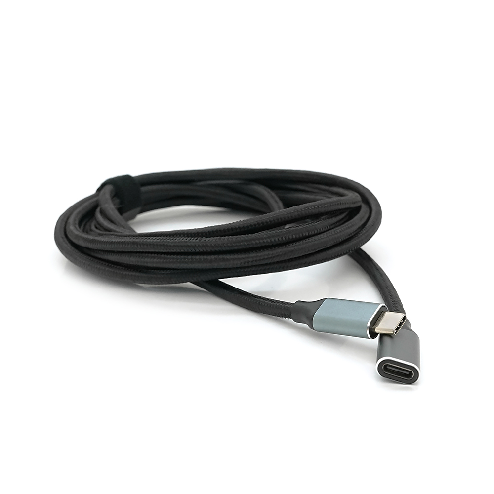 Подовжувач Type-C to Type-C (USB 3.2 GEN2 male to female), обплетення, Black, довжина 3м, підтримка 100W/10Gbps, 4K60HZ audio/video outpout, BOX