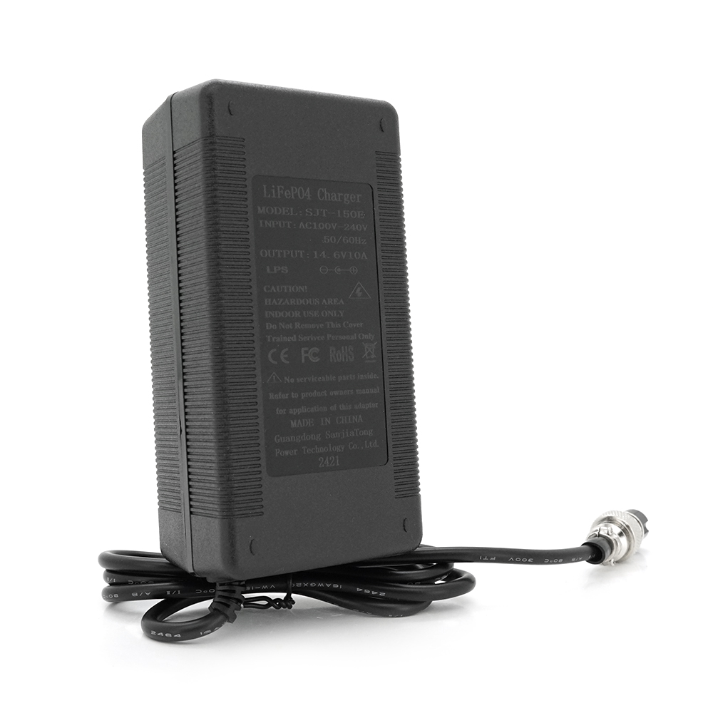 Зарядний пристрій акумуляторів LiFePO4 12V (14.6V), 4S,10A, штекер GX16, з індикацією, 133х67х45mm, 0.3kg