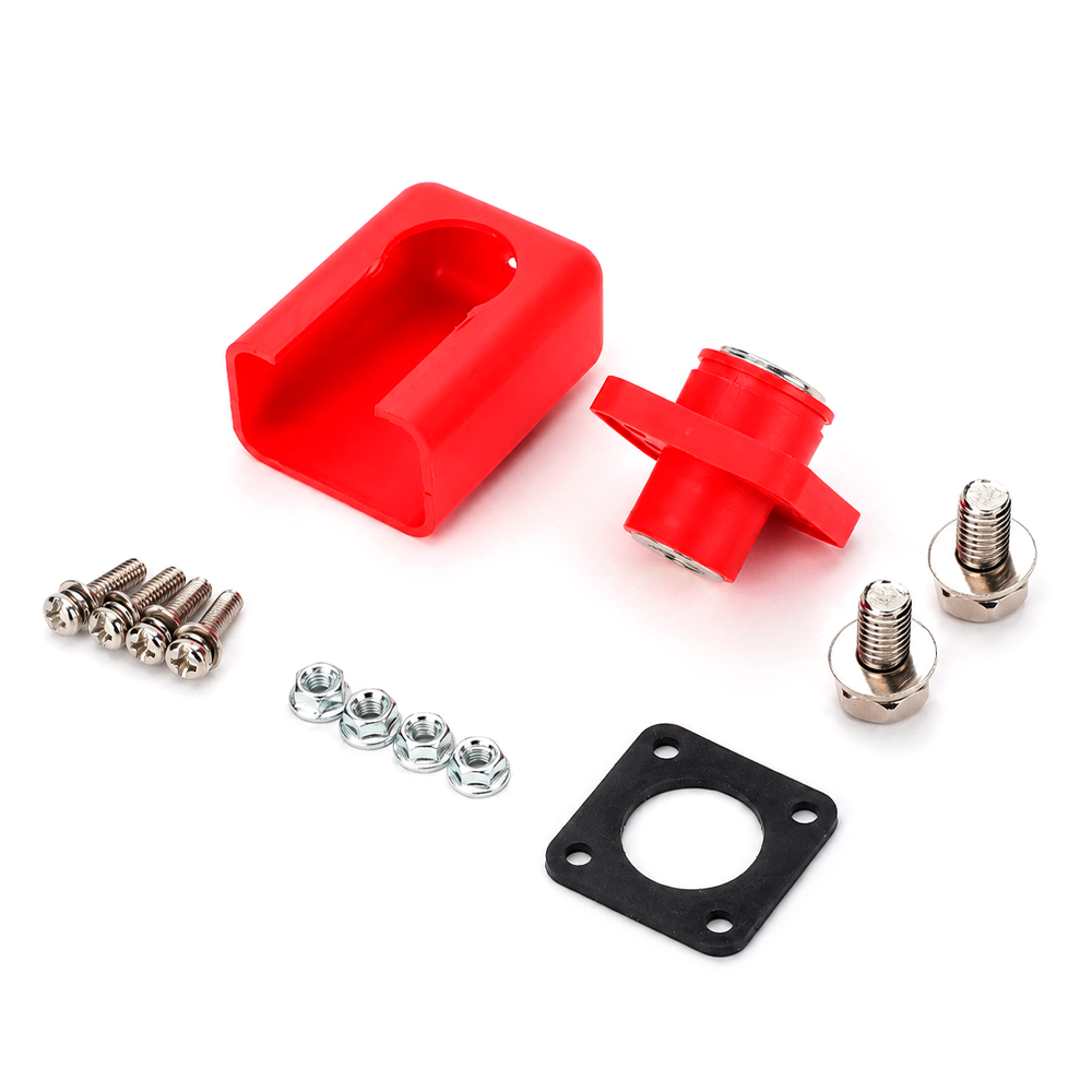 Корпусна прохідна клема М8-M8, 200A, 1000V, мідь, Red