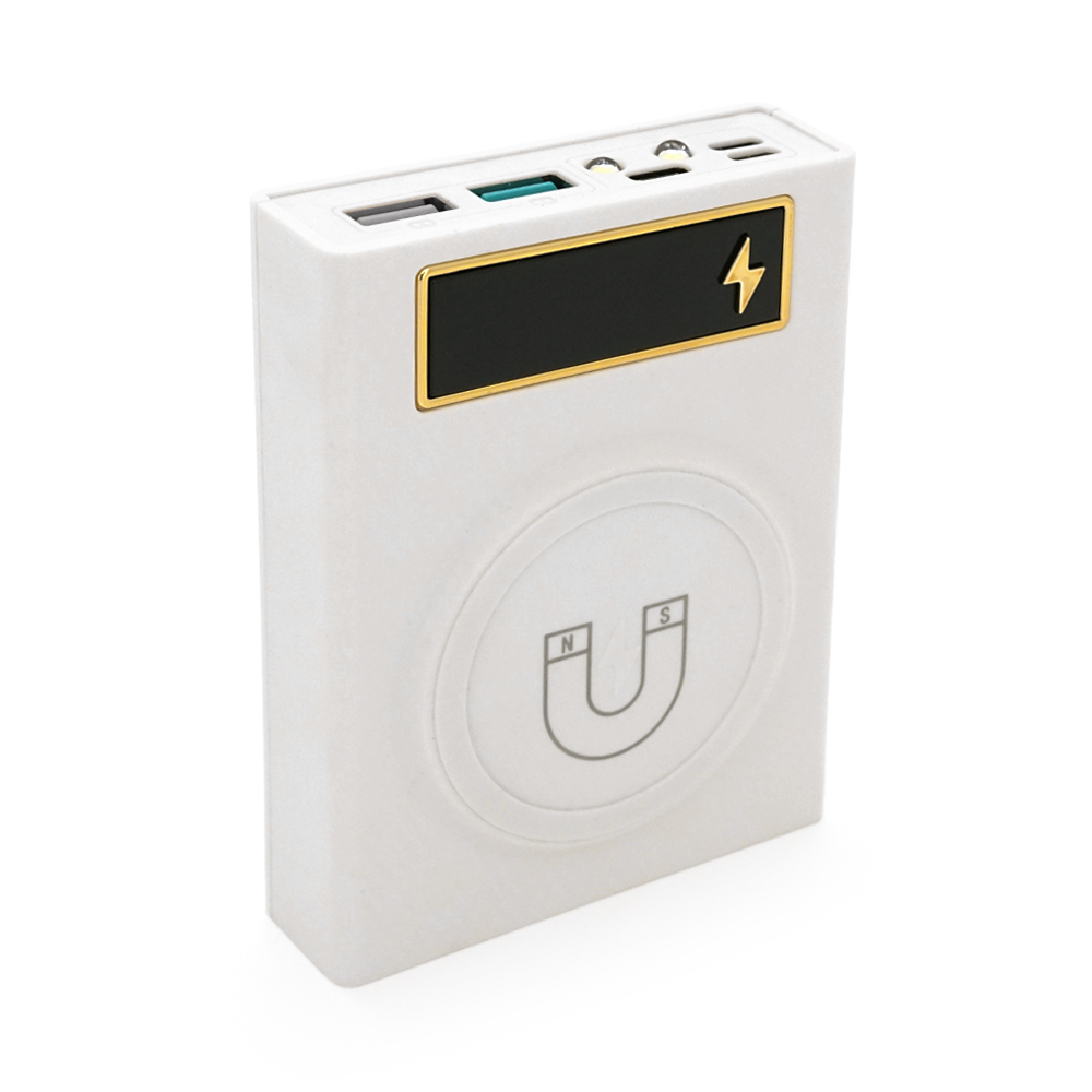 Power bank Voltronic CX4-PD-QIMagnetic під 4х18650, Magnetic Wireless Charger, Output:22.5W, Micro-USB, Type-C, Lightning, ABS, PVC, White, BOX