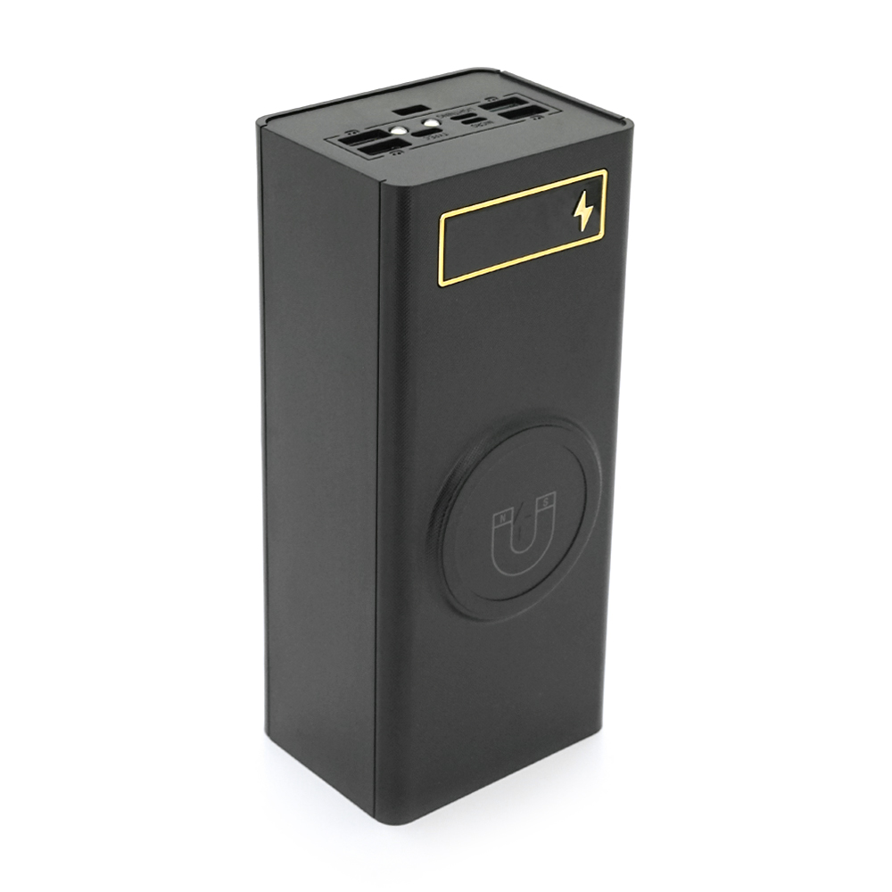 Power bank Voltronic D24-PD-QIMagnetic під 24х18650, Magnetic Wireless Charger, Output:22.5W, Micro-USB, Type-C, Lightning, ABS, PVC, Black, BOX