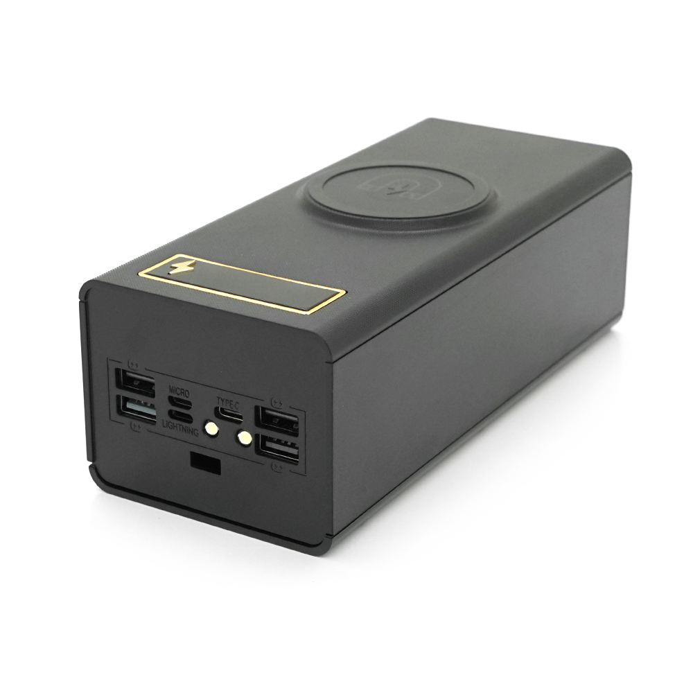 Power bank Voltronic D24-PD-QIMagnetic під 24х18650, Magnetic Wireless Charger, Output:22.5W, Micro-USB, Type-C, Lightning, ABS, PVC, Black, BOX — Фото 2