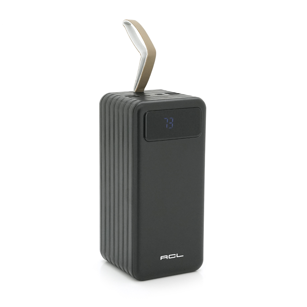 Powerbank ACL PW-94 80000mAh, 4xUSB, 4 кабелі (USB / Micro / Type-C / Lighting), 1,4 кг, Black, Box