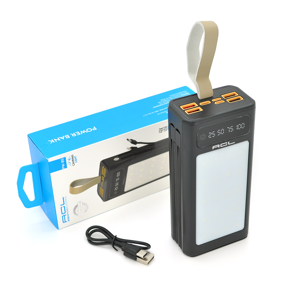 Powerbank ACL PW-85 30000mAh, 22.5W, LIGHTER, Кабелю Type-C + Lighting, 0.70 kg, Black, Box — Фото 3