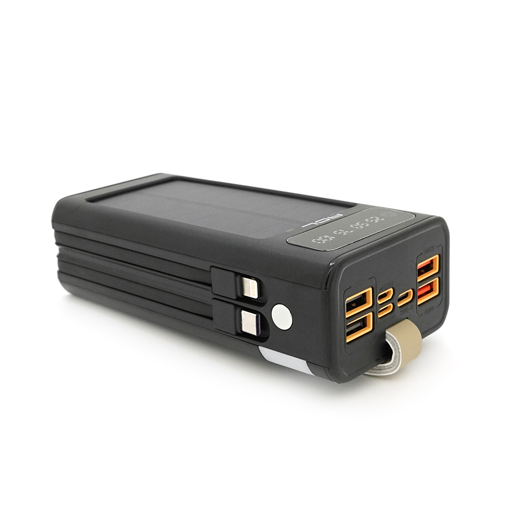 Powerbank ACL PW-90 30000mAh, SOLAR, Кабель TypeC + Lighting, 0,72kg, Black, Box — Фото 4