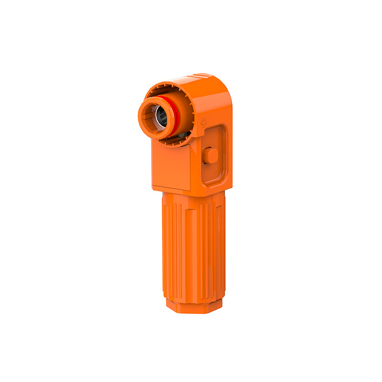 Силовий роз'єм для АКБ SRDB-120 (тато), кутовий, 120А, 1500V, IP67, Orange