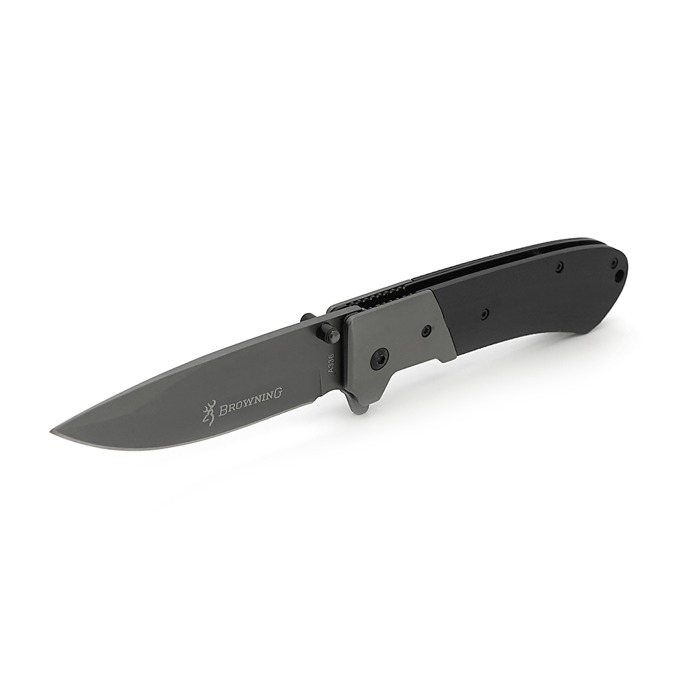Ніж складний Browning-A336, ручка сталь, довжина 212 мм, 170 гр, Black, Box