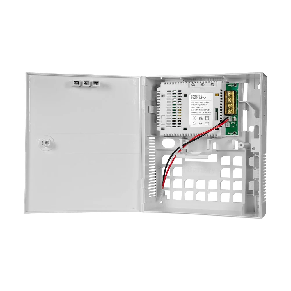 Джерело безперебійного живлення в пластиковому боксі PSU-1205LED(P), 12В / 5Ач під акб 7Ач (1.2Ач струм заряду) 228х195х78 мм