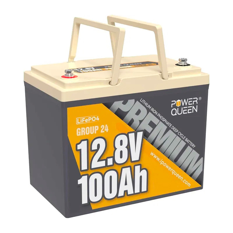 Акумуляторна батарея LiFePO4 Power Queen 12.8V 100Ah Pro, 1280Wh, BMS 100A, ≥4000 циклів, 329*172*214мм