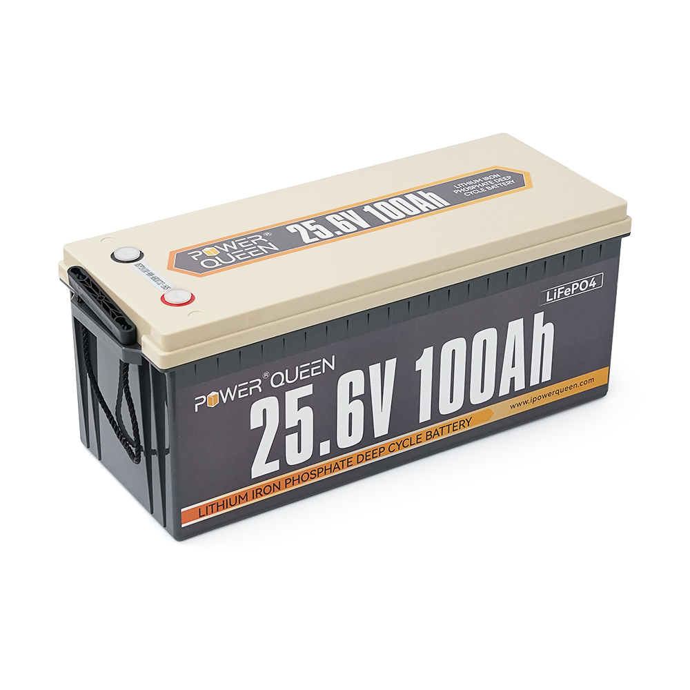 Акумуляторна батарея LiFePO4 Power Queen 25.6V 100Ah, 2560Wh, BMS 100A, ≥4000 циклів, 532*207*215мм
