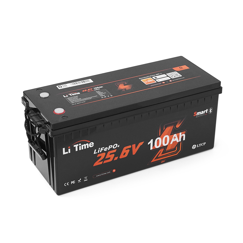 Акумуляторна батарея LiFePO4 Li-TIME 25.6V 100Ah, 2560Wh, BMS 100A, BT, до 6000 циклів, 532*207*215мм, 20.6kg