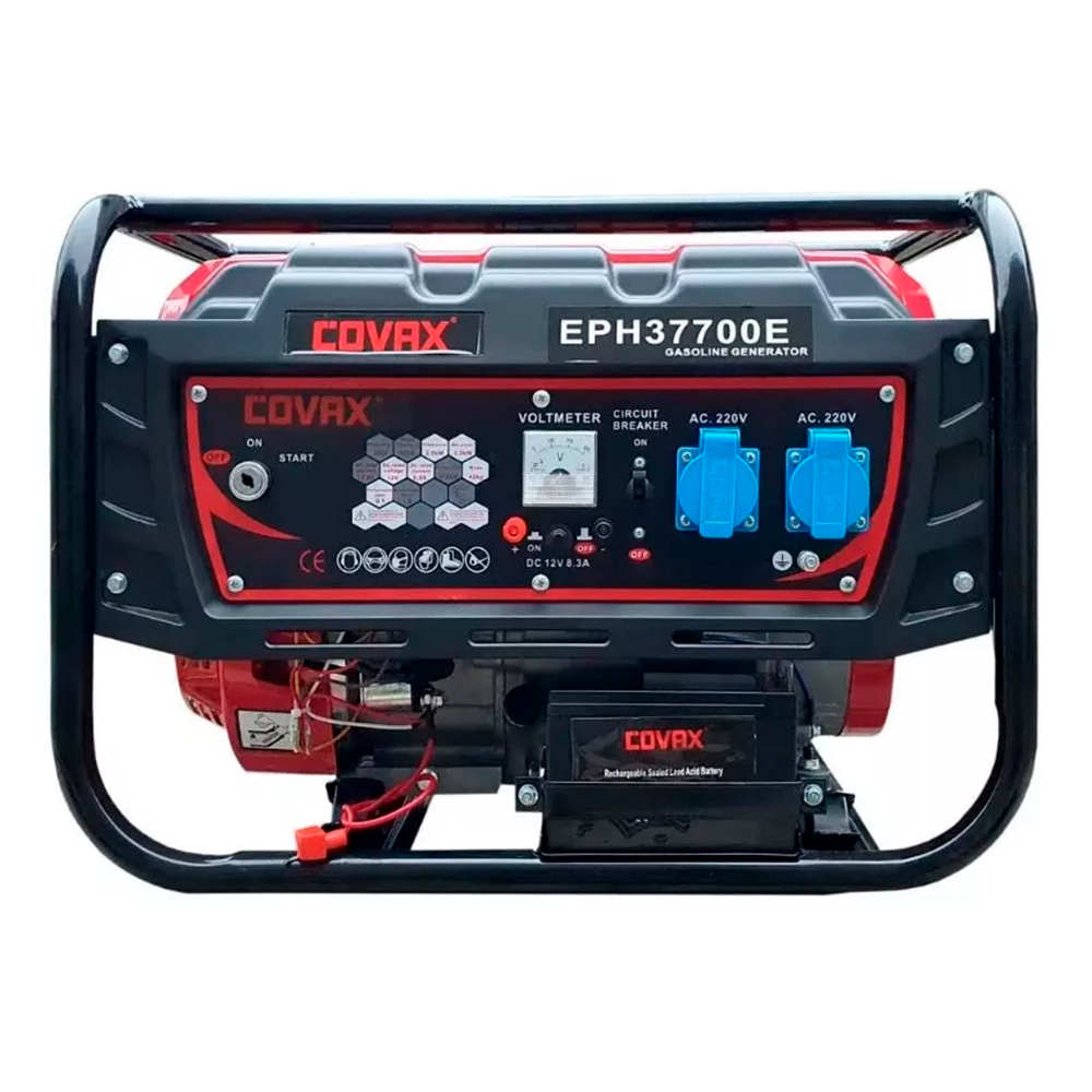 Генератор бензин COVAX ЕРН37700Е, однофазний 220V, 50Hz, 2,8kW(3,0kW), об'єм 15л
