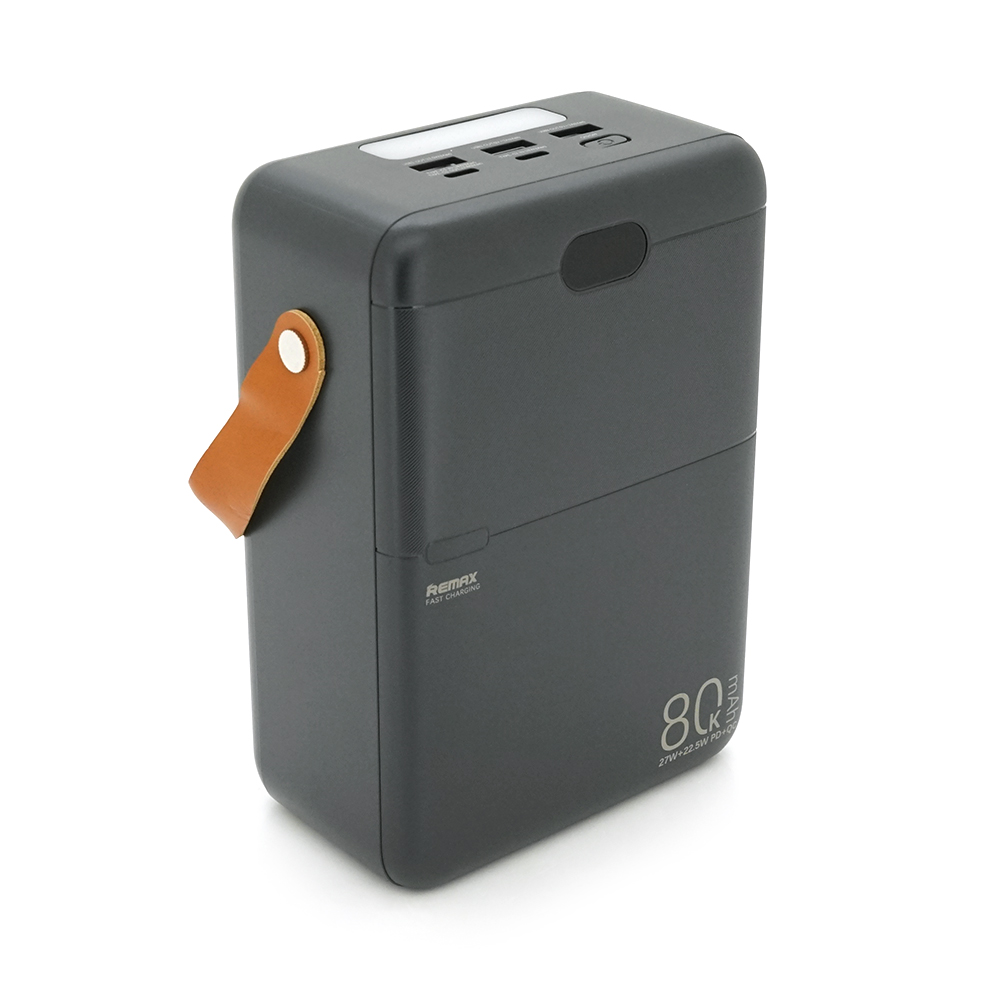 Power Bank Remax RPP-118 80000mAh, 3USB+Type-C, PD+QC 27W+22.5W, Black, 1.7kg