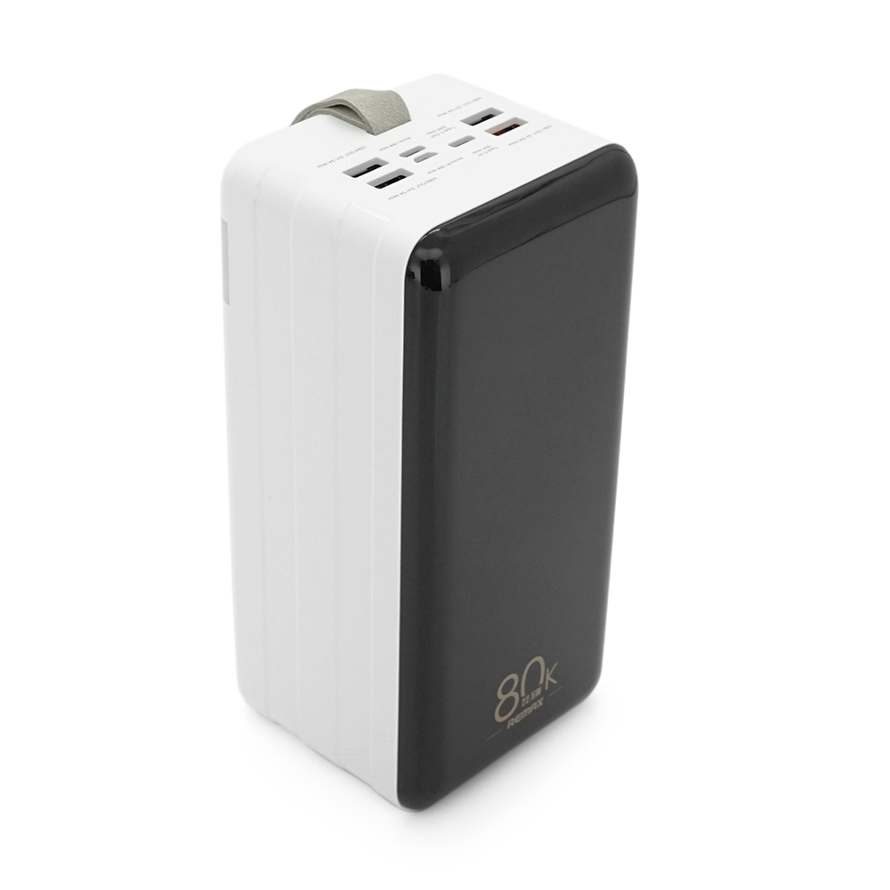 Power Bank Remax RPP-291 80000mAh, 4USB+Type-C, 22.5W, Ліхтарик, White, 1.7kg