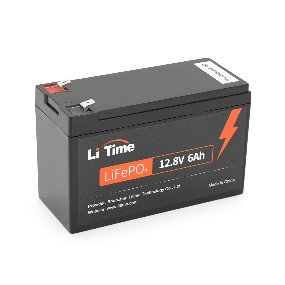 Акумулятор LiFePO4 Li-TIME 12.8V 6Ач, 76Wh, BMS 6A F2, BASIC, до 6000 циклів, 151*65*94mm, 1.5 кг