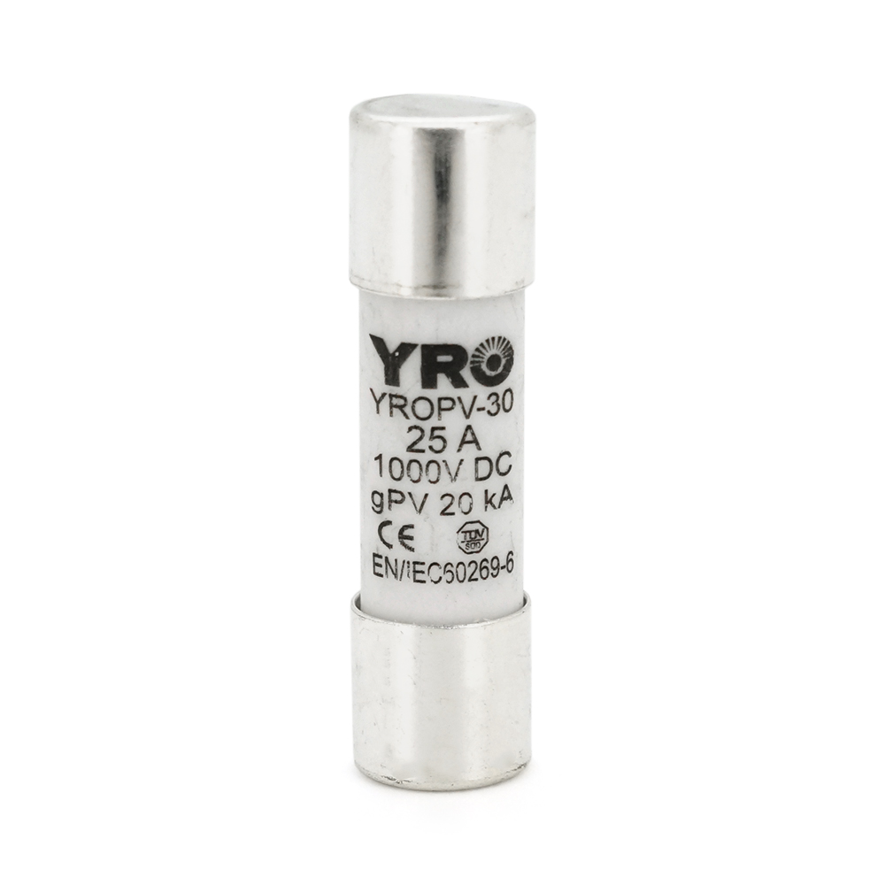 Плавкий запобіжник YROPV-30, 25A, 1000Vdc, 10×38mm, постійна напруга, 10 штук в упаковці, ціна за 1 штуку