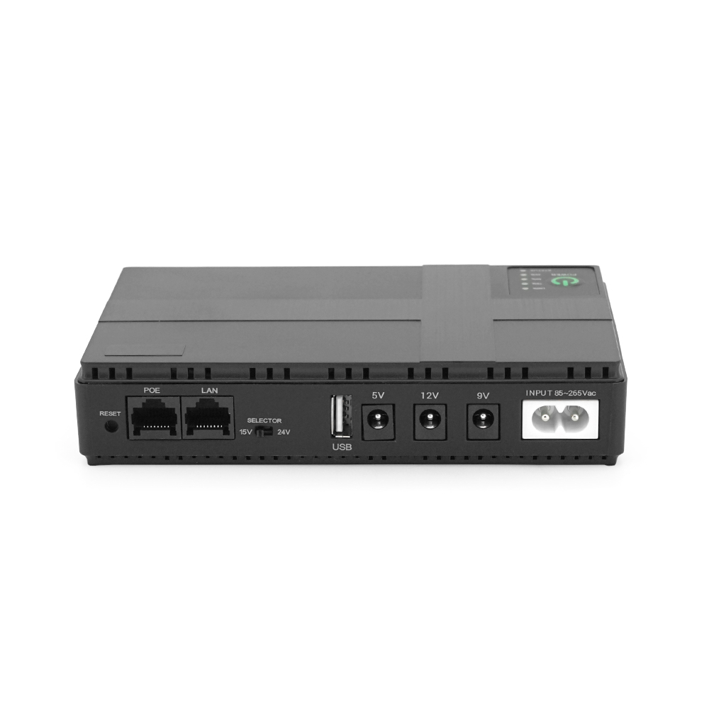 ДБЖ UPS-36W DC1036P-8 для роутерів / комутаторів / PON / POE-430(15-24V), 5 / 9 / 12V, 8800мAh(4*2200MAh), USB 3.0, Black, BOX