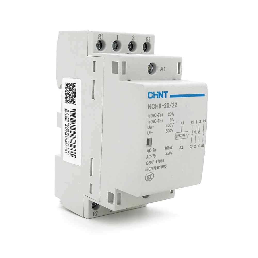 Контактор CHINT NCH8-20/22 220V,20А, 10kW, 2NC+2NO, на DIN-рейку, 85*65,5*36мм