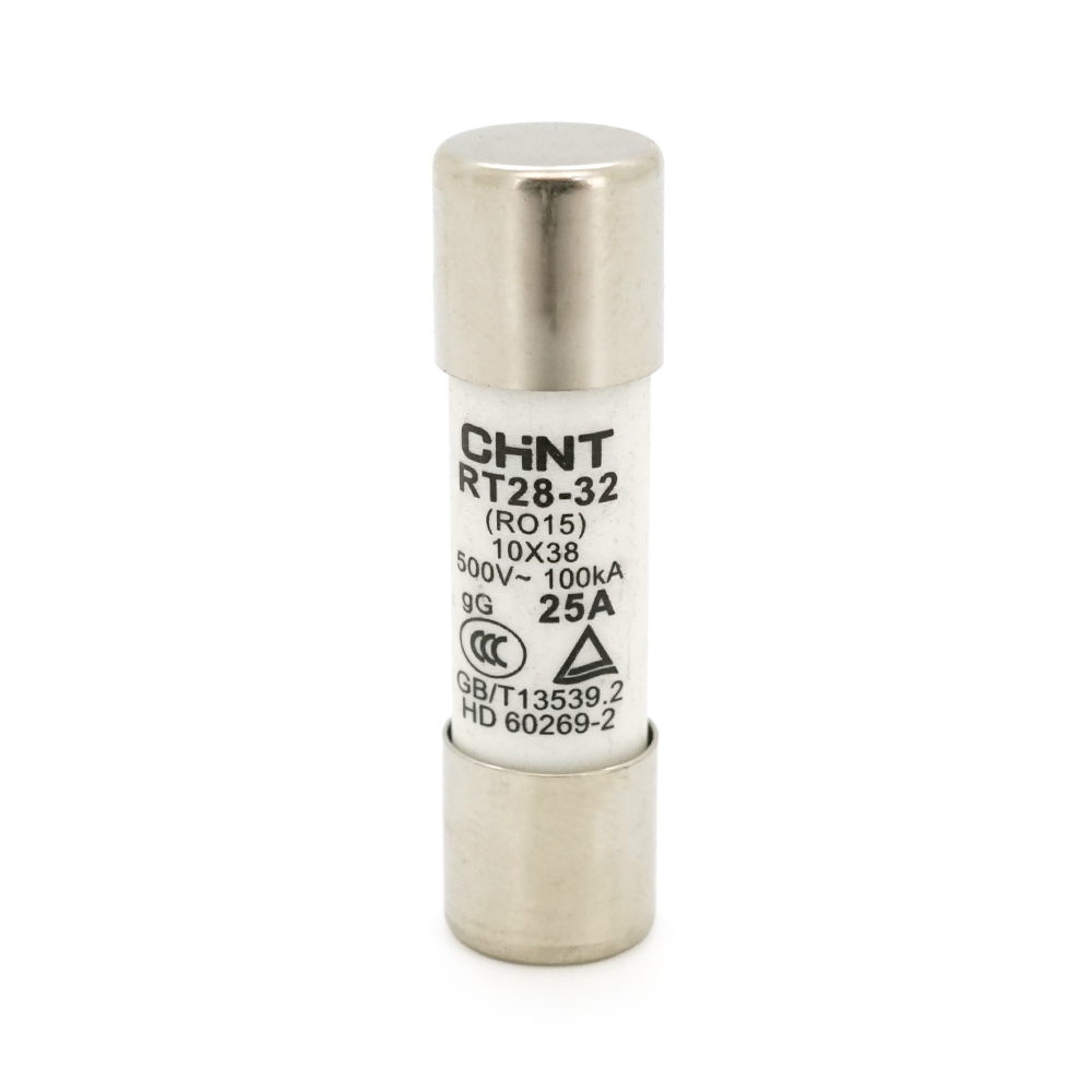 Плавкий запобіжник CHINT-RT28-32 (RO15) 25A 500AC, 10×38mm, змінної напруги, 20 штук в упаковці, ціна за 1 штуку