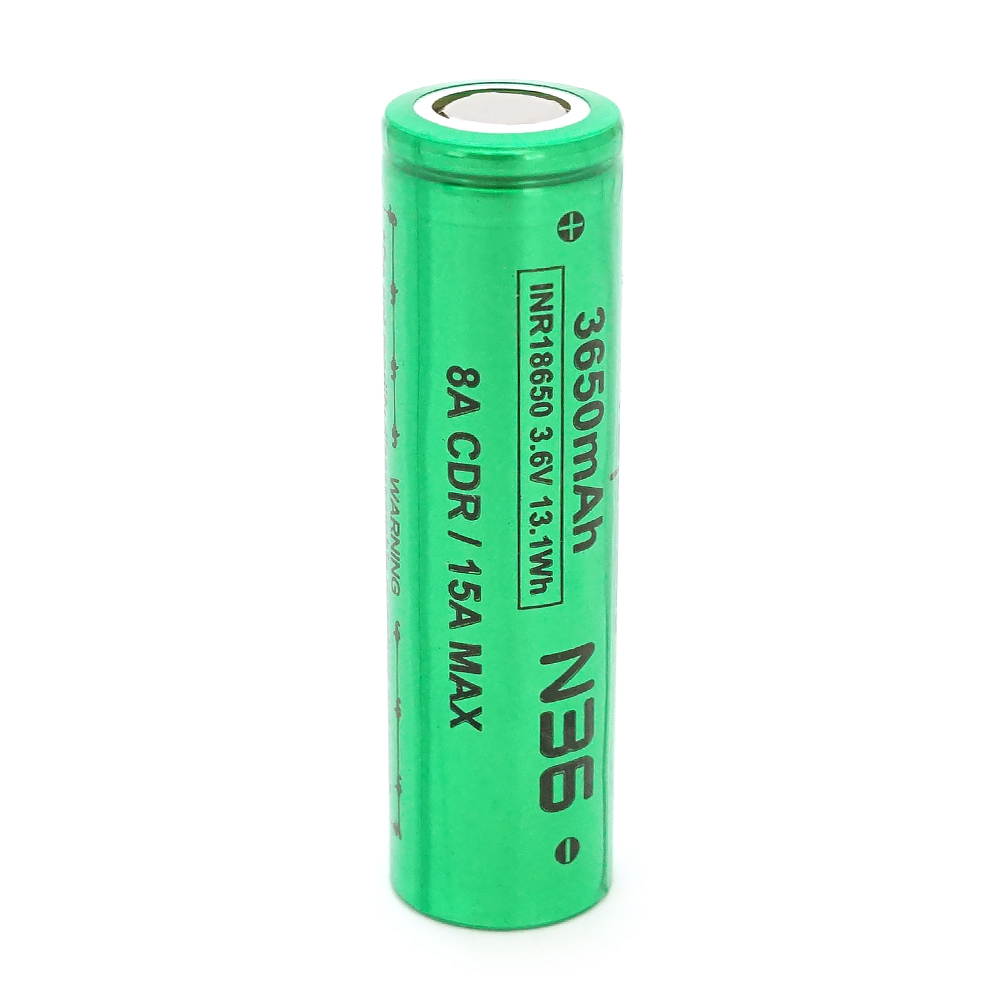 Акумулятор 18650 Li-Ion Vapcell INR18650 N36, 3650mah, 15A, 4.2 / 3.6 / 2.5V