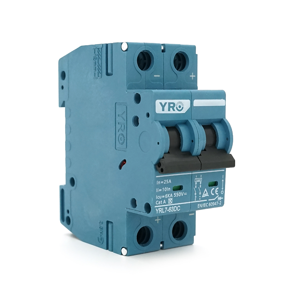 Автоматичний вимикач постійного струму YRO YRL7-63DC 2P 25A DC550V 6kA, DIN, 77*35*81mm