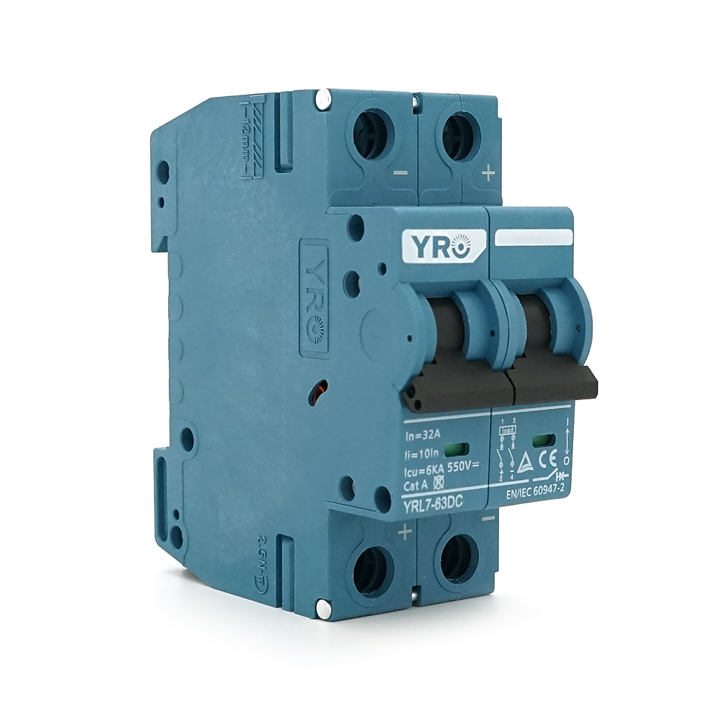Автоматичний вимикач постійного струму YRO YRL7-63DC 2P 32A DC550V 6kA, DIN, 80*36*44.8mm