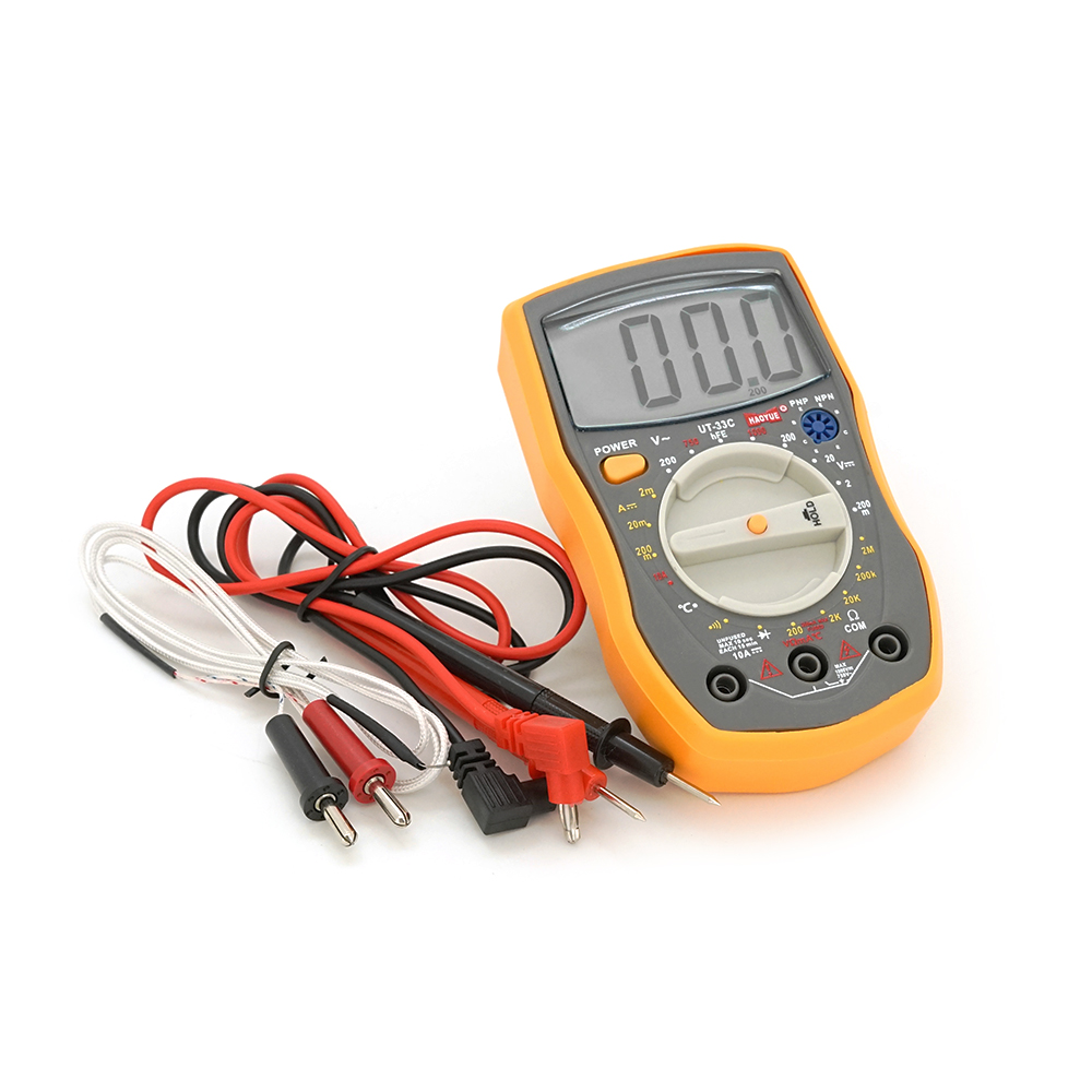 Мультиметр HAOYUE DT-33C Вимірювання: V (AC / DC), A (AC / DC), Ω, hFE, дзвінки. Функції: Data Hold, тест діодів, термопара.