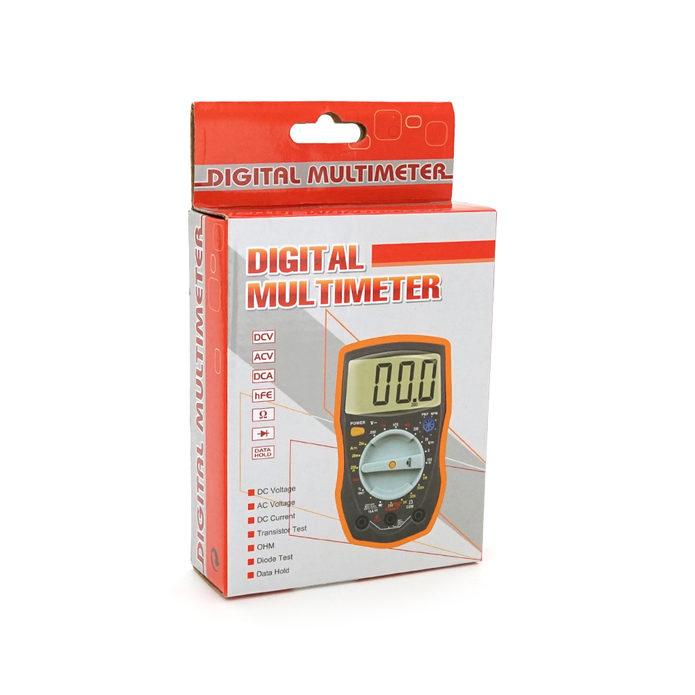 Мультиметр HAOYUE DT-33C Вимірювання: V (AC / DC), A (AC / DC), Ω, hFE, дзвінки. Функції: Data Hold, тест діодів, термопара.
