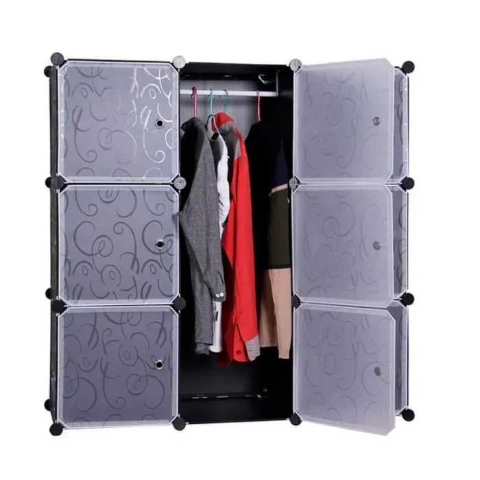 Шафа пластикова Storage Cabinet MP-39-61, 110x110x37 см, Black, Box