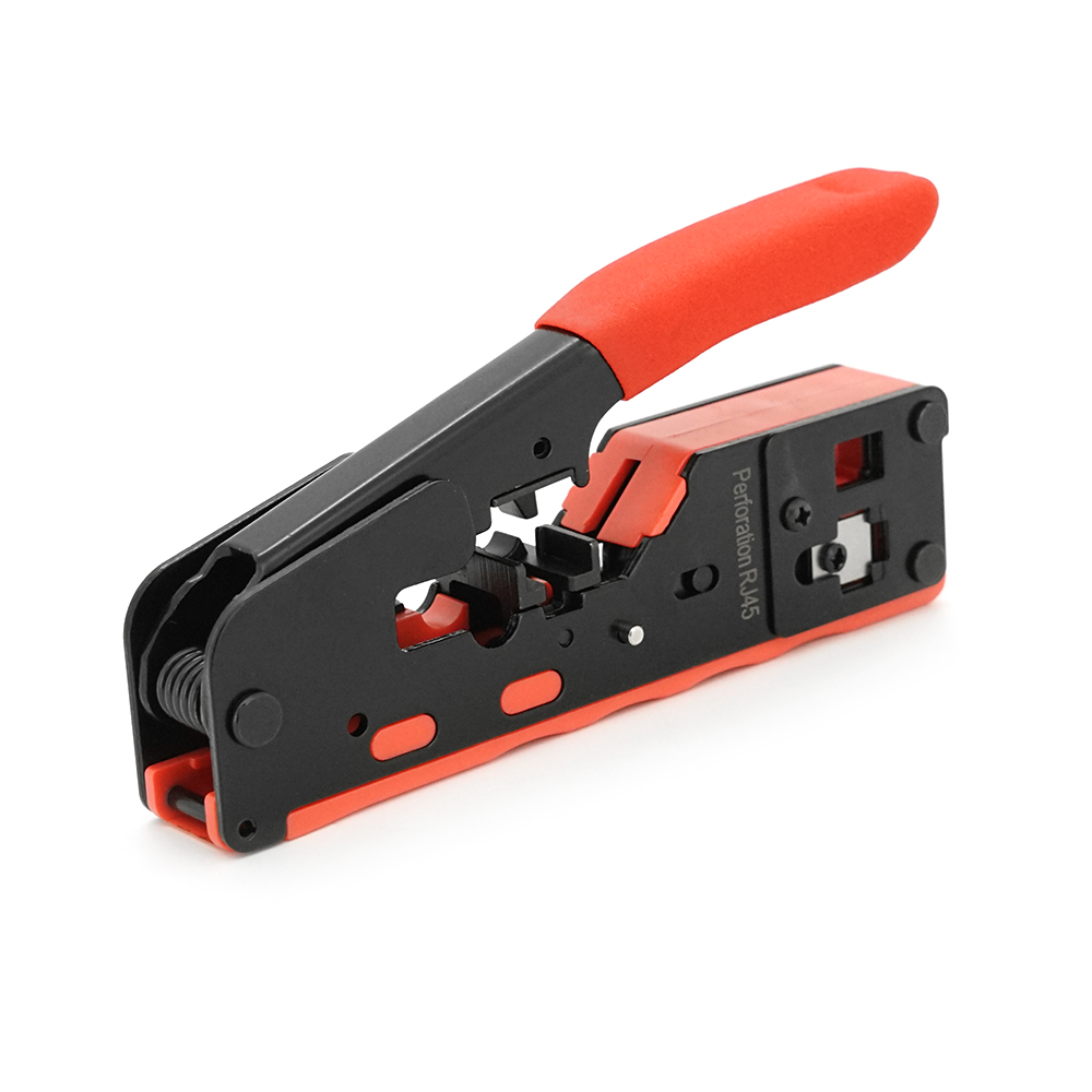 Інструмент HT-718 для обтискання, RJ-45 (8P8C) та RJ-12 (6P6C), 6P / 8P + обрізка наскрізних конекторів зачищення зовнішньої ізоляції кабелю