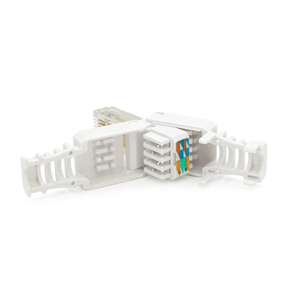 Конектор RJ-45 швидкого монтажу 8P8C UTP Cat-6 (розбірний, безінструментальний) білий, ціна за 1 шт