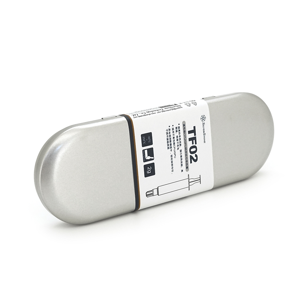 Паста термопровідна Silver Stone TF02 2g, шприц, Silver, 14.4W/mk, + лопатка, Box