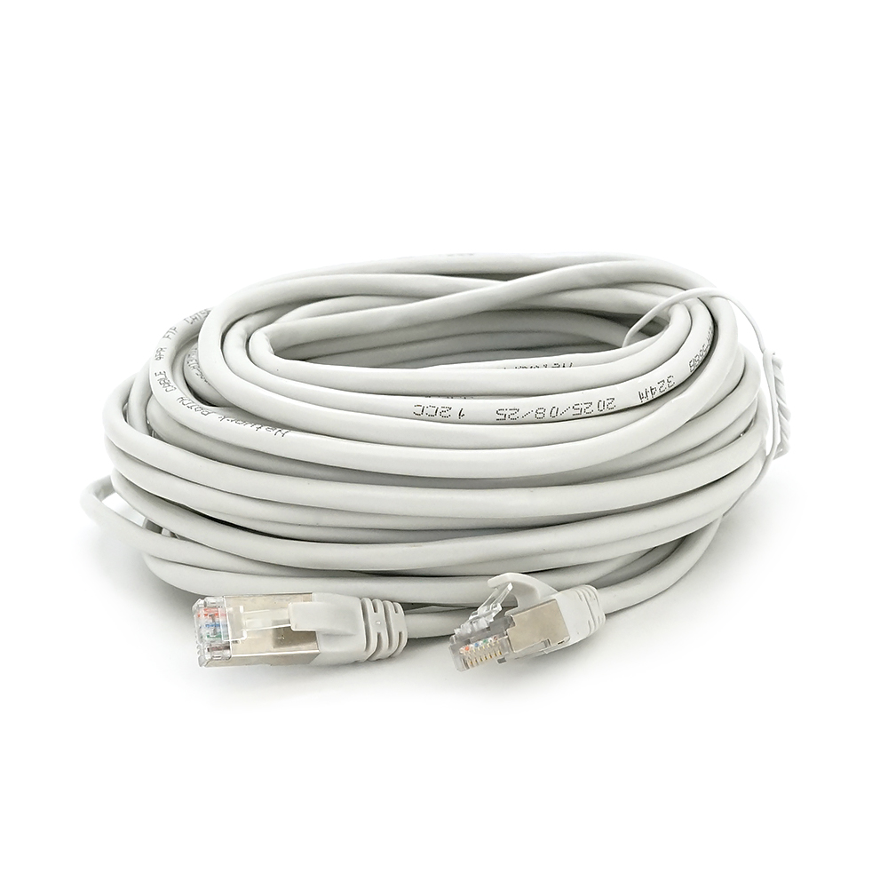 Патч-корд литий MERLION, FTP, RJ45, Cat.5e, 15m, сірий, CU, Q200