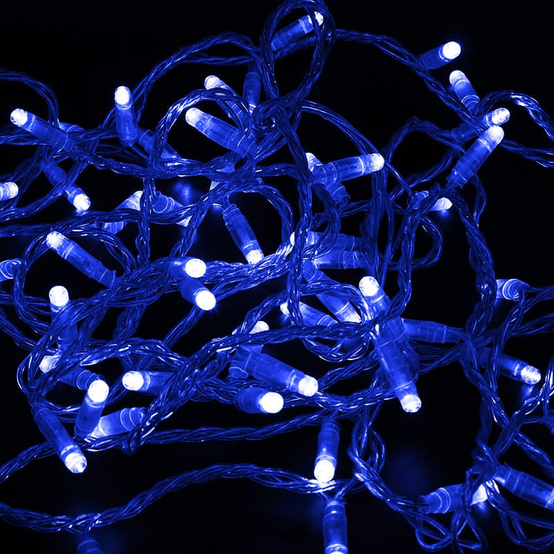 Гірлянда 600LED (Діод) Blue, 100 метрів, 8 режимів, прозора ізоляція
