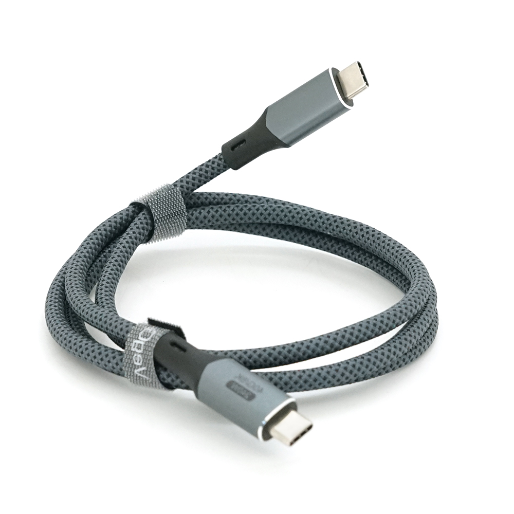 Кабель VEGGIEG V-U409, Type-C(Male) to Type-C(Male) PD cable, 240 Вт, струм 5 А, 40Gbps, Gray, довжина 1м, Box