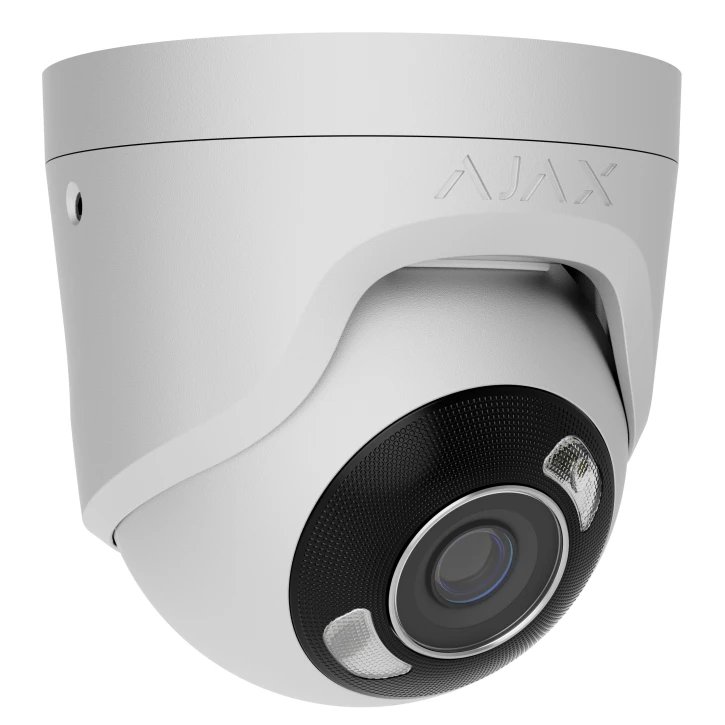 5 Mp IP охоронна відеокамера з гібридним підсвічуванням Ajax TurretCam HL (5 Mp / 4 mm) White
